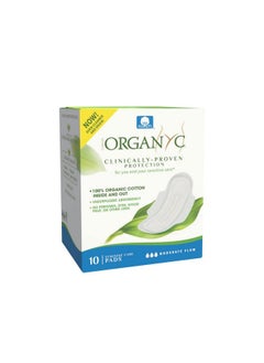 ORGANYC Organyc 100% Certified Organic Cotton Feminine Pads, Moderate Flow, 10 count (Pack of 1) - Package May Vary  - Image 1