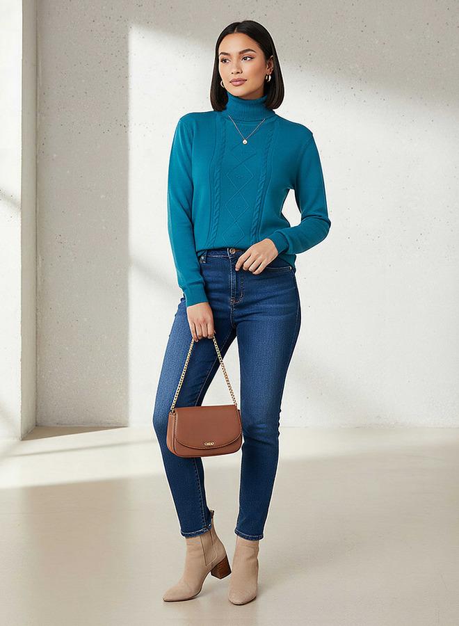 2Xtremz Textured High Neck Tricot Sweater - Image 2