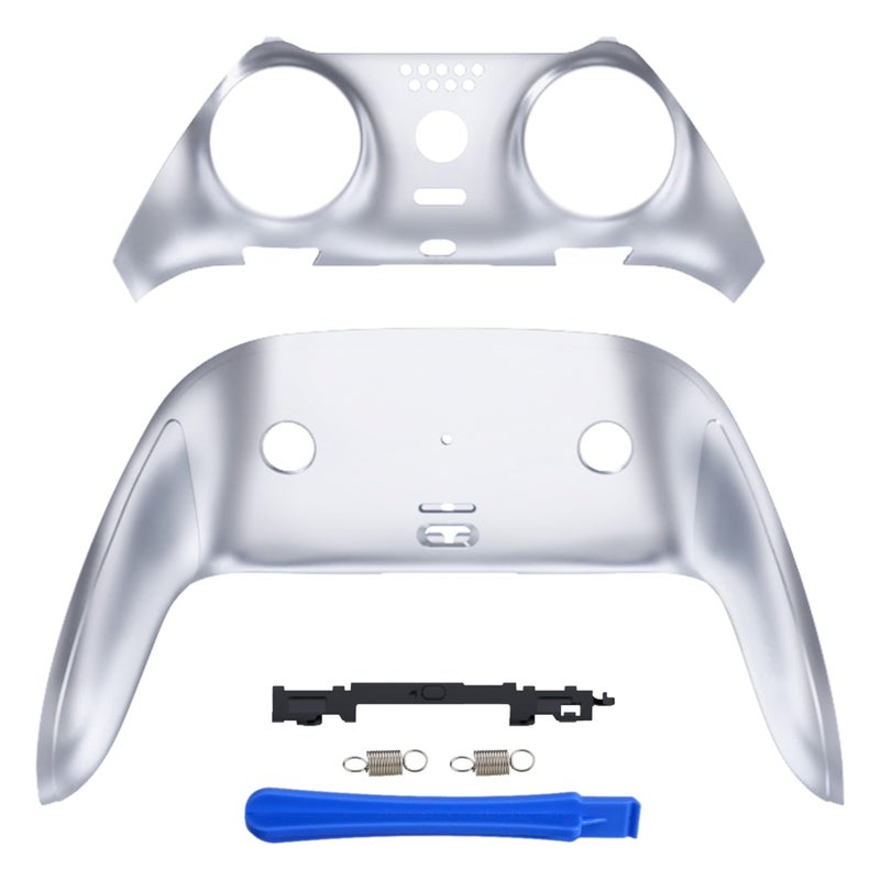 eXtremeRate Top Bottom Decorative Trim Shell Compatible with p s 5 Edge Controller DIY Replacement Front Back Clip Shell Custom Chrome Silver Plates Cover Compatible with p s 5 Edge Controller - Image 2