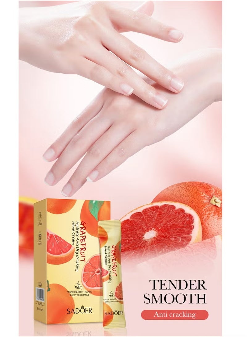 SADOER Grapefruit Rejuvenating Hand Cream for Autumn and Winter 1 box * 20 strips  - Image 3