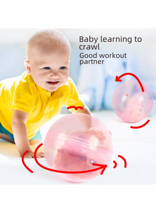 Hamster Rolling Ball Rabbit Push Ball Children's Spherical Pass Pet Toy Baby Crawling Electric Small Animal Rolling Ball-Specifications:Luminous-Hamster Ball-Color:Charger + Rechargeable Battery