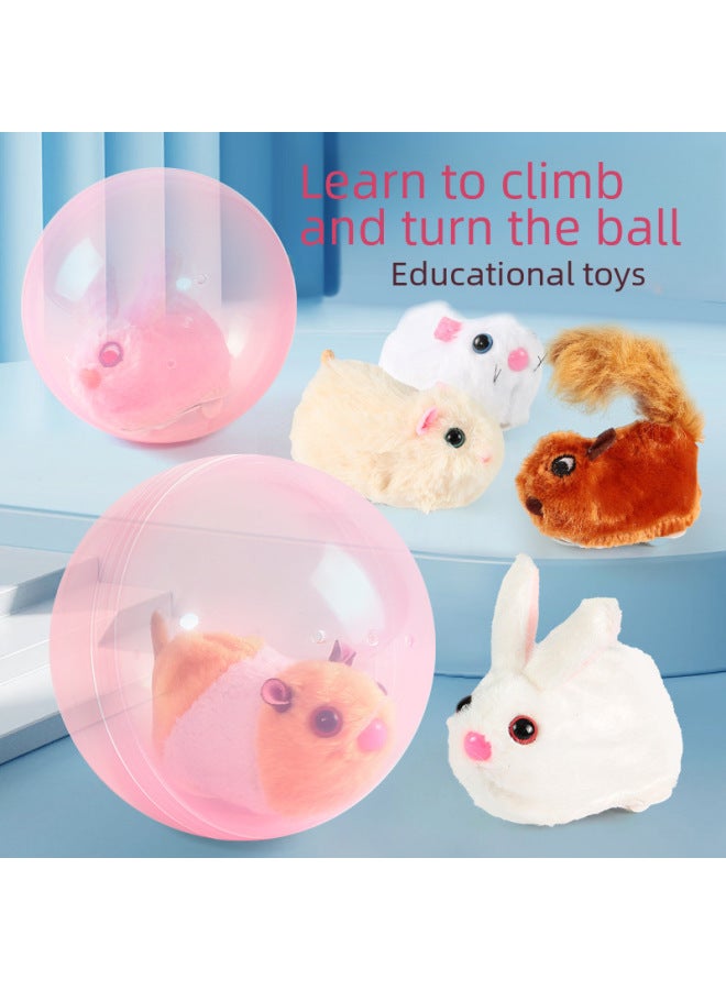 Hamster Rolling Ball Rabbit Push Ball Children's Spherical Pass Pet Toy Baby Crawling Electric Small Animal Rolling Ball-Specifications:Luminous-Hamster Ball-Color:Charger + Rechargeable Battery