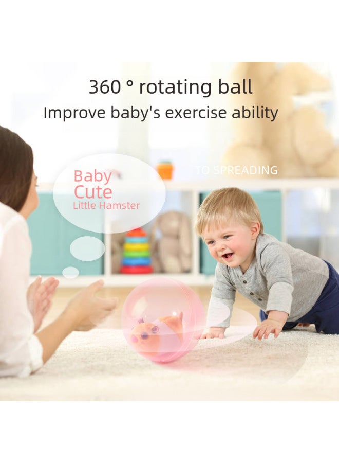 Hamster Rolling Ball Rabbit Push Ball Children's Spherical Pass Pet Toy Baby Crawling Electric Small Animal Rolling Ball-Specifications:Luminous-Hamster Ball-Color:Charger + Rechargeable Battery