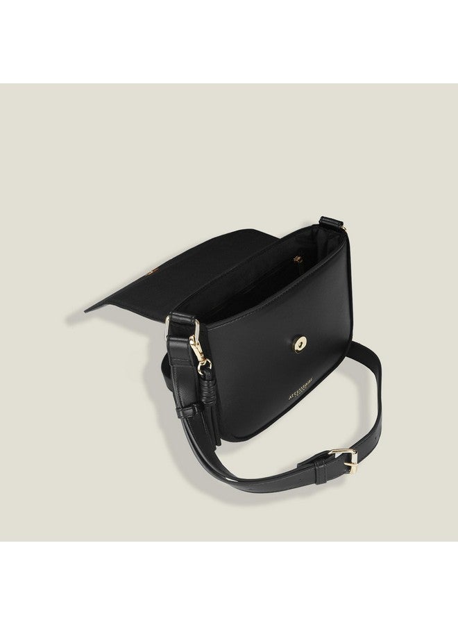 Accessorize London Women's Black Suede Sling bag for women | Ladies Purse Handbag - Image 5