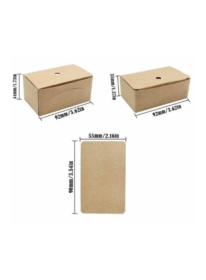 واي جيه 200 قطعة بطاقة عمل فارغة ، بطاقة تعليم ورق كرافت ، بطاقة ملاحظة ، بطاقة هدايا رسالة عيد الشكر أبيض ، لون جلد البقر - Image 2