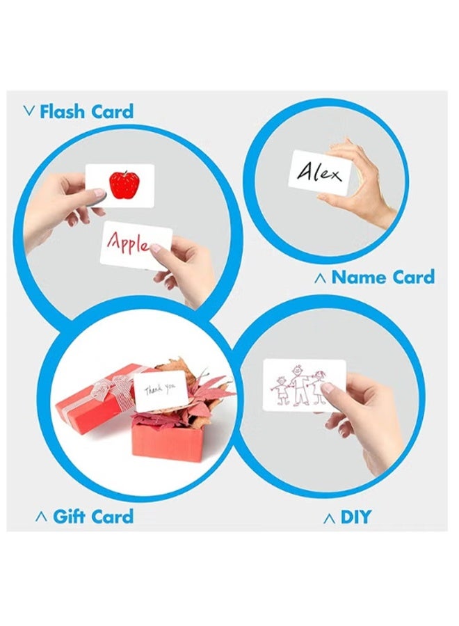 واي جيه 200 قطعة بطاقة عمل فارغة ، بطاقة تعليم ورق كرافت ، بطاقة ملاحظة ، بطاقة هدايا رسالة عيد الشكر أبيض ، لون جلد البقر - Image 5