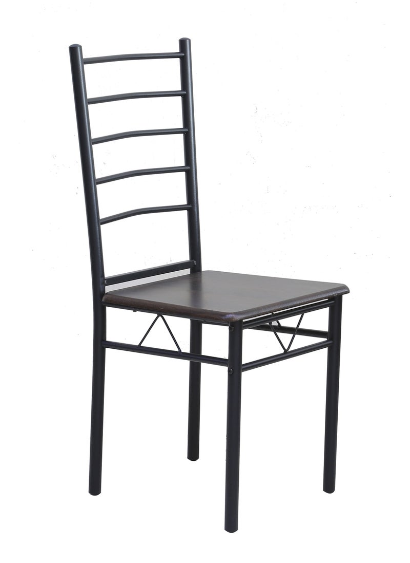 AFT - Aft Wooden Steel Metal Dining Table Chairs Set Modern Dining Room and Kitchen - B802-11 1+2 Coffee Brown - Image 1