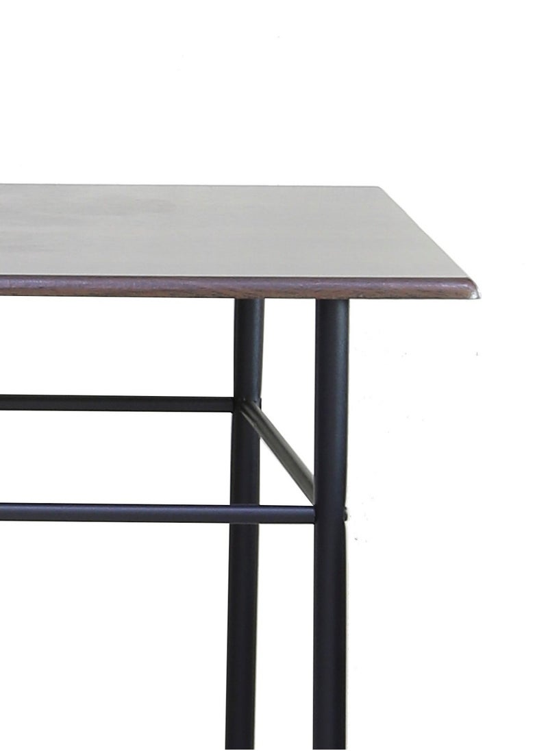 AFT - Aft Wooden Steel Metal Dining Table Chairs Set Modern Dining Room and Kitchen - B802-11 1+2 Coffee Brown - Image 1