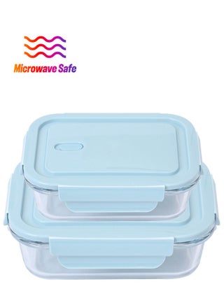 2-Piece Borosilicate Glass Food Container Lunch box Set 410ml and 640ml Blue/Clear - pzsku/Z4071FA135580D0C6F0B9Z/45/1744056705/c07b5061-2cc3-44c9-a828-eeb1e112cb18