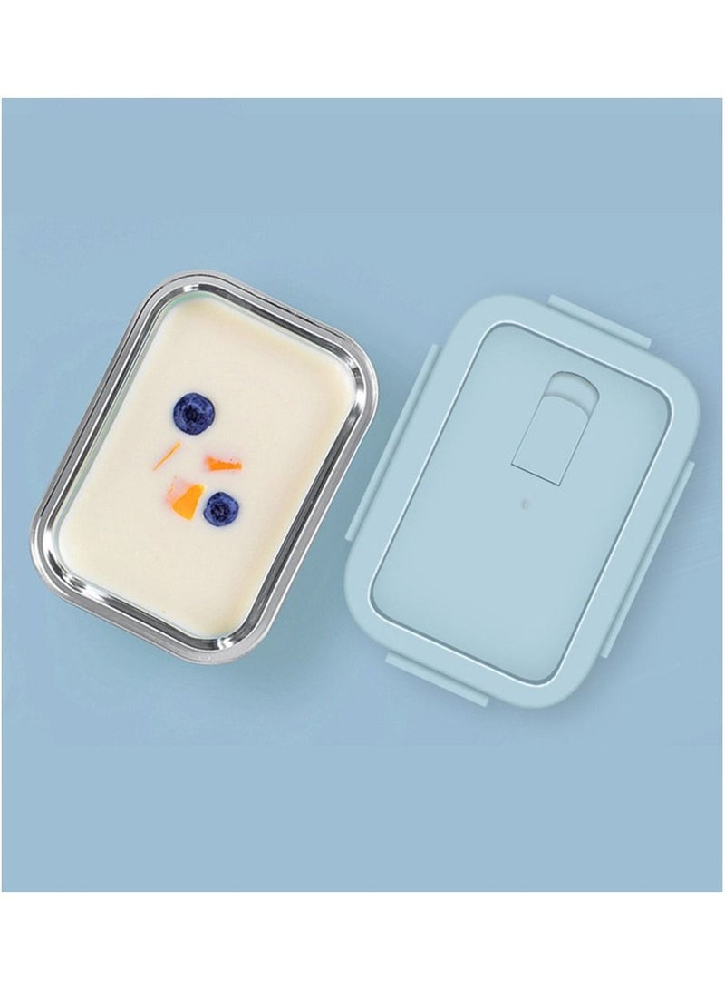 MileMelo 2-Piece Borosilicate Glass Food Container Lunch box Set 410ml and 640ml Blue/Clear  - Image 3