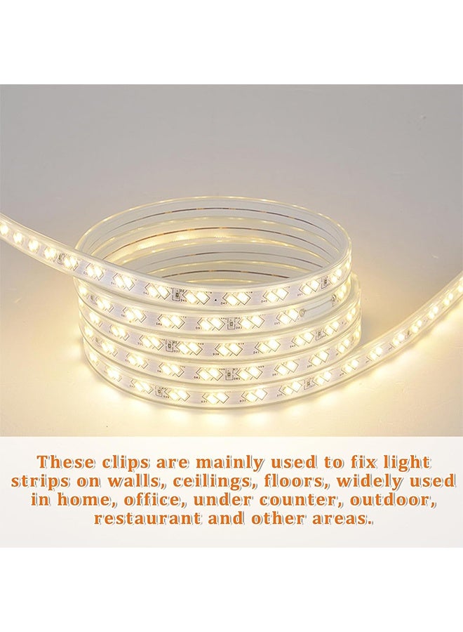 Waterproof LED Strip Mounting Clips Holder Mounting Bracket Neon Mounting Clips Fixing Clamps Holder with 50 Screws for 5mm to 6mm LED Strip Lighting, Translucent, Pack of 50 - Image 3