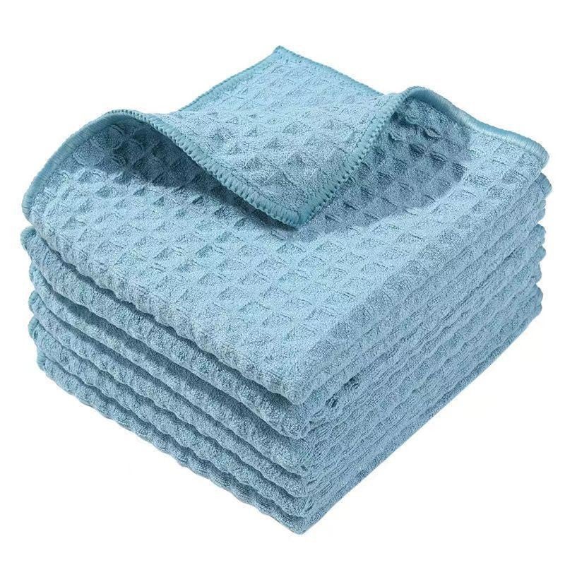 Generic Waffle Weave Kitchen Towels Quick-Dry Blue overlock (40*40) 