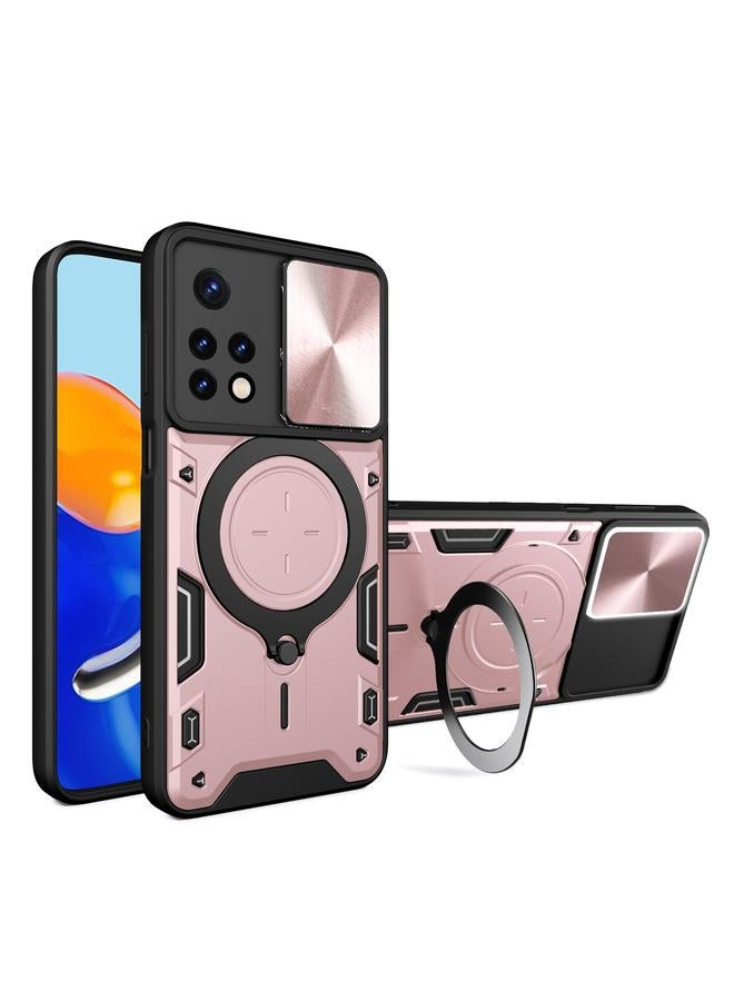 erorex Case For Xiaomi Redmi Note 11 Global CD Texture Sliding Camshield Magnetic Holder Phone Case - Image 1