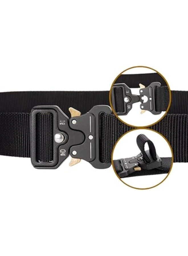Men's adjustable belt with metal buckle and secure clasp - Image 3