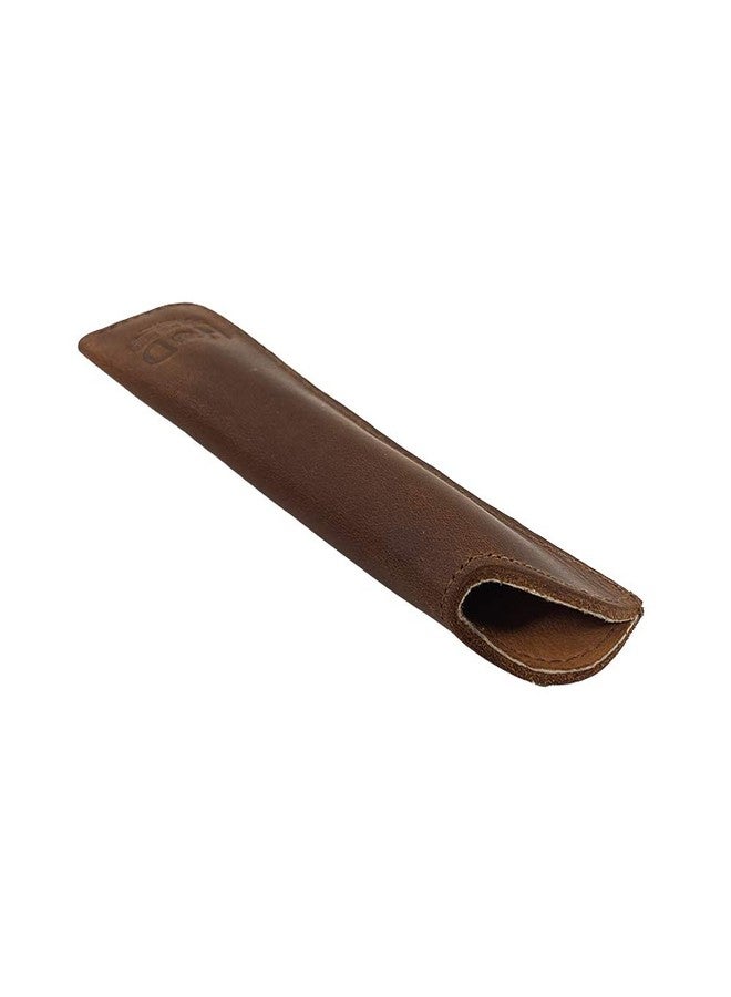 Hide & Drink, Pen Case Handmade from Full Grain Leather (Bourbon Brown) - Image 3