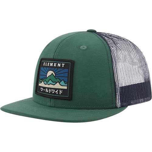 Element Trucker Hat, 6 Panel Adult Baseball Cap with Flat Brim, Dark Green, One Size - Image 1