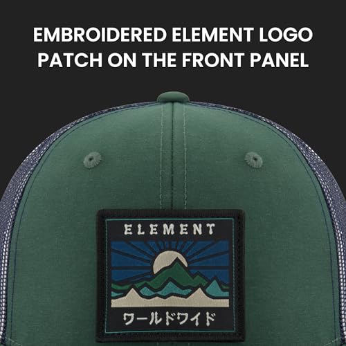 Element Trucker Hat, 6 Panel Adult Baseball Cap with Flat Brim, Dark Green, One Size - Image 3