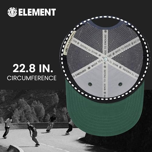 Element Trucker Hat, 6 Panel Adult Baseball Cap with Flat Brim, Dark Green, One Size - Image 5