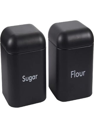 Juvale 2-Piece Black Flour and Sugar Containers for Countertop Storage, Metal Canisters Set for the Kitchen, Stainless Steel Lids (40 oz, 4.5 x 6 In) - pzsku/Z40721F7C3552914BE553Z/45/_/1693317318/fdc4c7fd-0459-4a52-b4b0-2723daa841c8