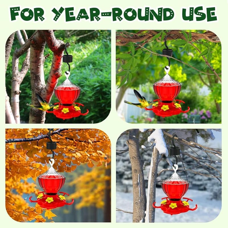 2025 New Hummingbird Feeders 3 Pack with Ant Moat Easy Clean Leak Proof Outdoor Garden Decor Gifts - Image 4