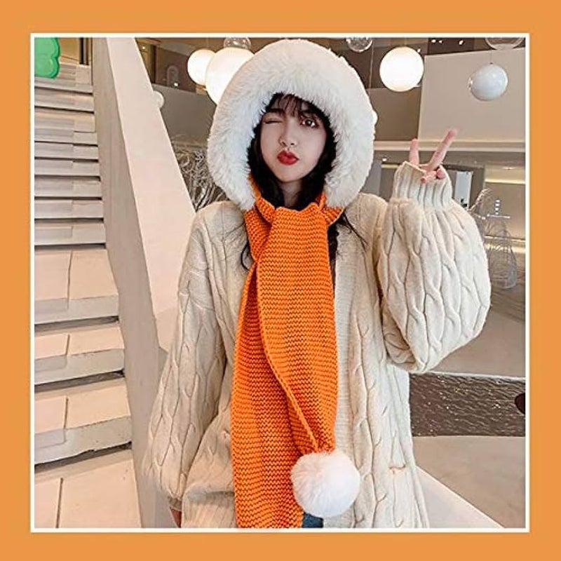 Richmen Winter Cap for Women Woolen Cap Attached with Mufflers for Girls & Ladies Stylish Soft Knitted Fleece Lined Pom-Pom Hat Warm Caps for Women Winter Wear - Image 5