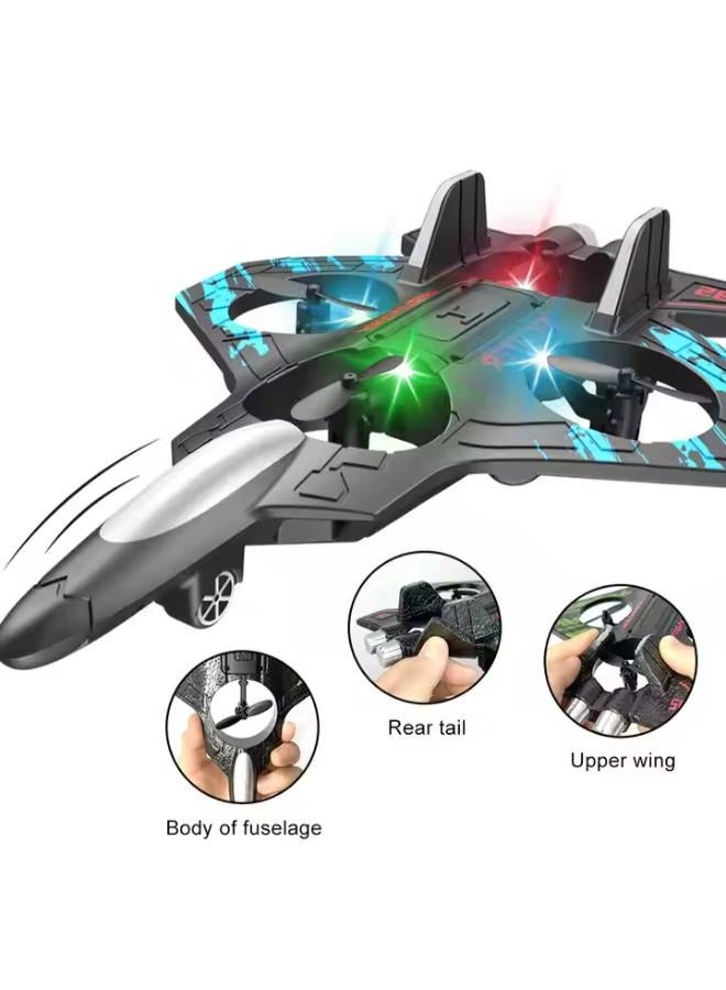 Professional RC Fighter Drone Plane | 2.4GHZ Remote Control Airplane, Drones for Kids, 360°Flip Fighter for Beginners with LED Navigation Lights  - Image 2
