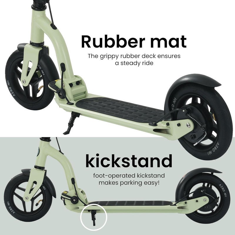 AERO MOBILITY Aero Kick Scooter for Kids 10+, Teens & Adults | Light Up Wheels, Hand Brake, Rubber Mat & Shock Absorption | Foldable & Height Adjustable - Clay - Image 5