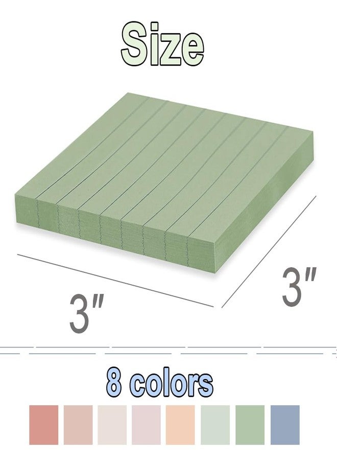 Kozerite (16 Pack) Lined Sticky Notes 3x3 in Ruled Stickies Super Sticking Power Memo Pads Vintage Colors - Image 3