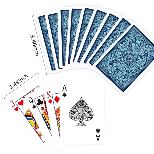 Timenued Playing Cards 2 Pack2 Decks of CardsPlaying Card Games for AdultsPoker Cards ProfessionalStandard Playing Cards SetSuitable for Game NightVarious Party GamePinkLight Blue - Image 5