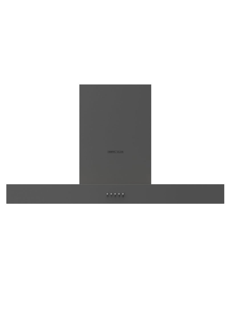 جنرال جولدن شفاط طبخ جنرال جولدين 90×45 سم، مثبت على الحائط، من الفولاذ المقاوم للصدأ، نوع T، أسود، 5 فلاتر، 3 سرعات، - Image 2