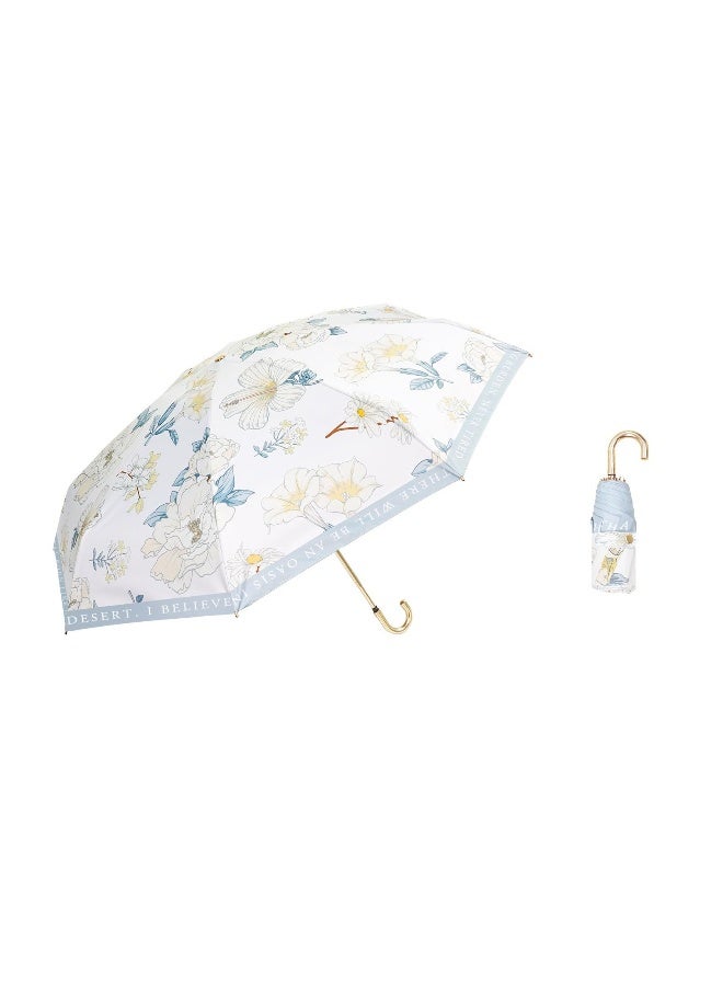 Sun Umbrella UV Protection Small Travel Compact for Rain Lightweight Portable Parasol Blocker for Women Girls Mini Perfect Blue - Image 4
