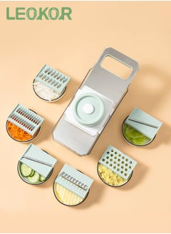 LEOKOR Leachable Vegetable Chopper With 6 Blades Multipurpose Julienne Grater With Hand Guard  - Image 1