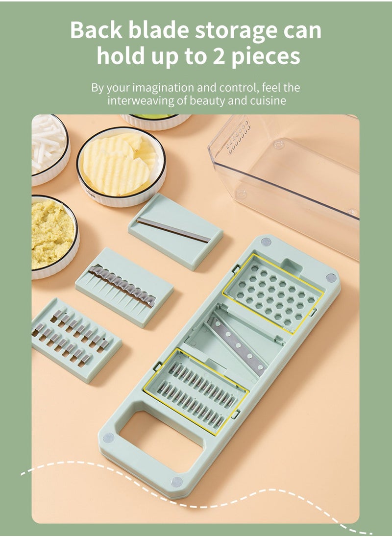 LEOKOR Leachable Vegetable Chopper With 6 Blades Multipurpose Julienne Grater With Hand Guard  - Image 2