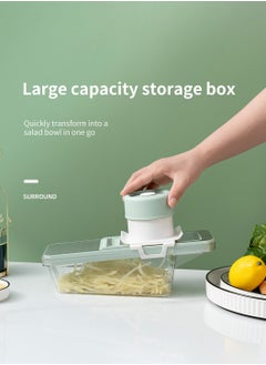 LEOKOR Leachable Vegetable Chopper With 6 Blades Multipurpose Julienne Grater With Hand Guard  - Image 3