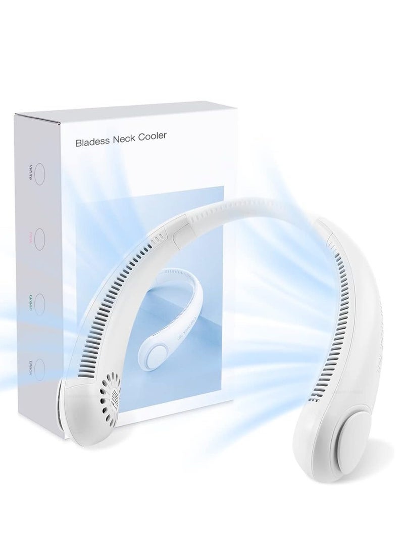 ELTRAZONE Portable Neck Fan,Hands Free Bladeless Fan, 360° Cooling Personal Wearable Fan 3 Speeds 4000mAh Rechargeable Battery Operated, No Hair Twisting, Headphone Design Neck Fan for Women Men  - Image 1