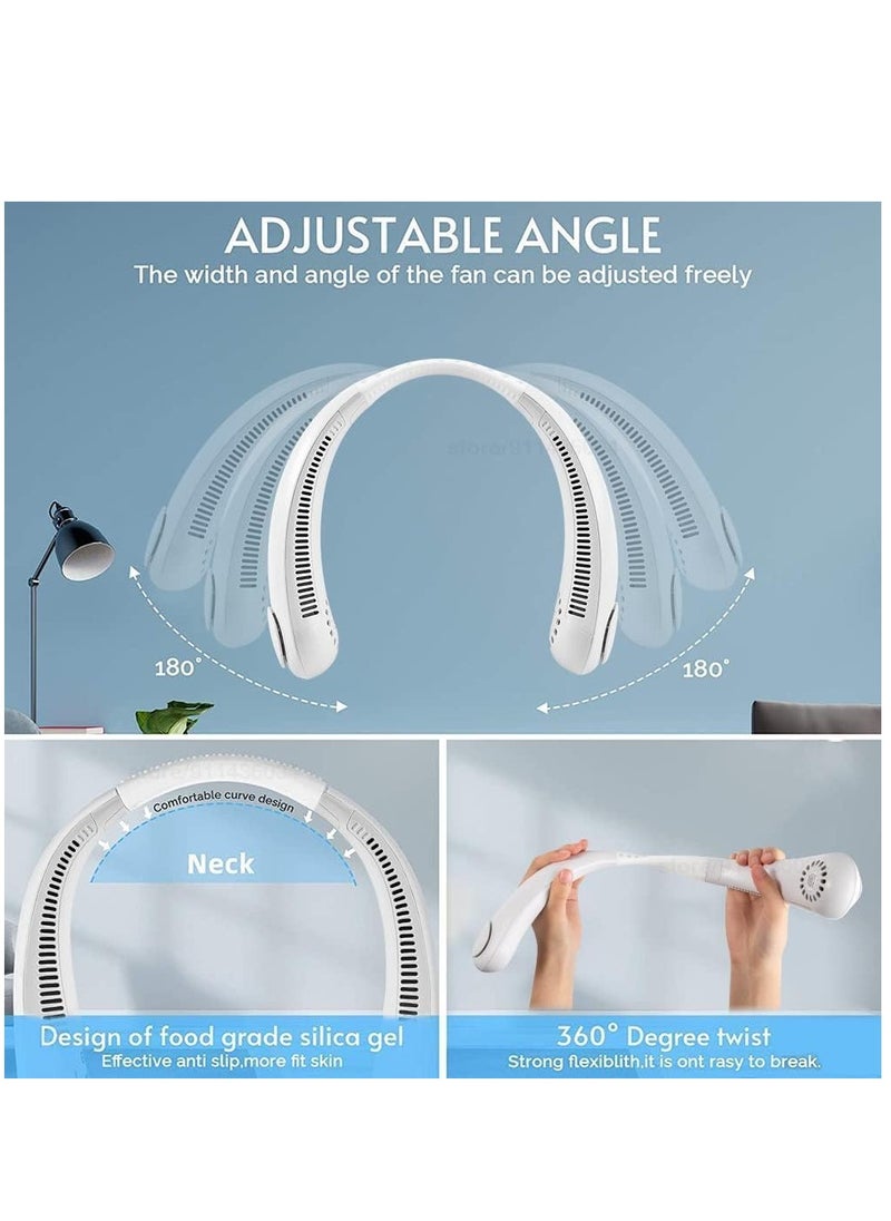 ELTRAZONE Portable Neck Fan,Hands Free Bladeless Fan, 360° Cooling Personal Wearable Fan 3 Speeds 4000mAh Rechargeable Battery Operated, No Hair Twisting, Headphone Design Neck Fan for Women Men  - Image 5