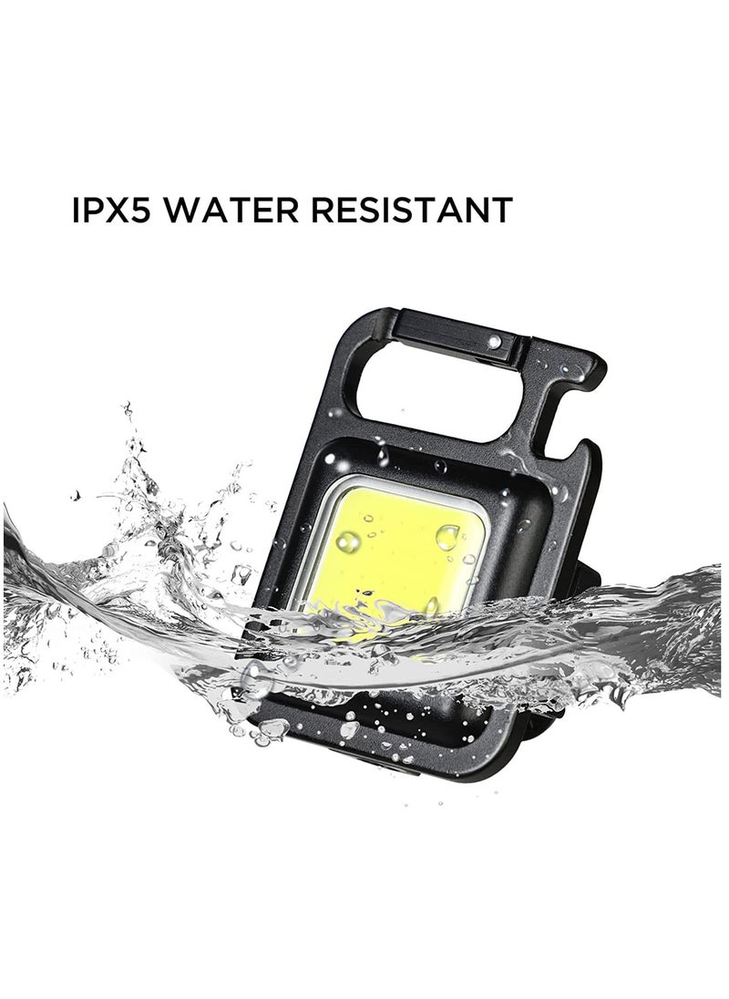 Generic - Mini Flash Light with Ultra Bright, Rechargeable Cup and Portable Keychain Key with Fold Support, Bottle Open and Magnetic Base, Suitable for Camping, Hunting, Walking, Black - Image 1