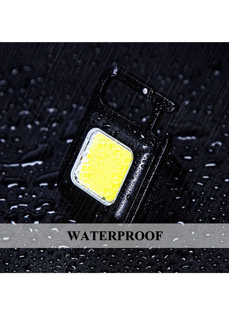 Generic - Mini Flash Light with Ultra Bright, Rechargeable Cup and Portable Keychain Key with Fold Support, Bottle Open and Magnetic Base, Suitable for Camping, Hunting, Walking, Black - Image 1