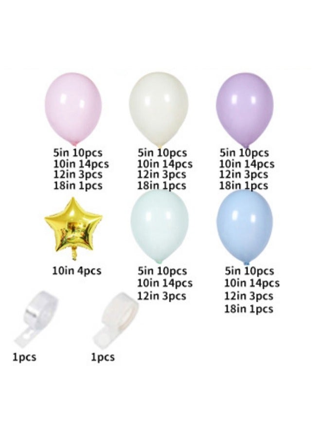 زينة اليوم الوطنيمجموعة بالونات، 143 بالونة بألوان متنوعة، بالونات لاتكس قوس قزح، بالونات حفلات بألوان زاهية، مجموعة إكليل بالونات بمقاسات مختلفة 5/10/12/18 بوصة، لحفلات الزفاف وحفلات استقبال المولود وحفلات أعياد الميلاد (145 قطعة) - view 2