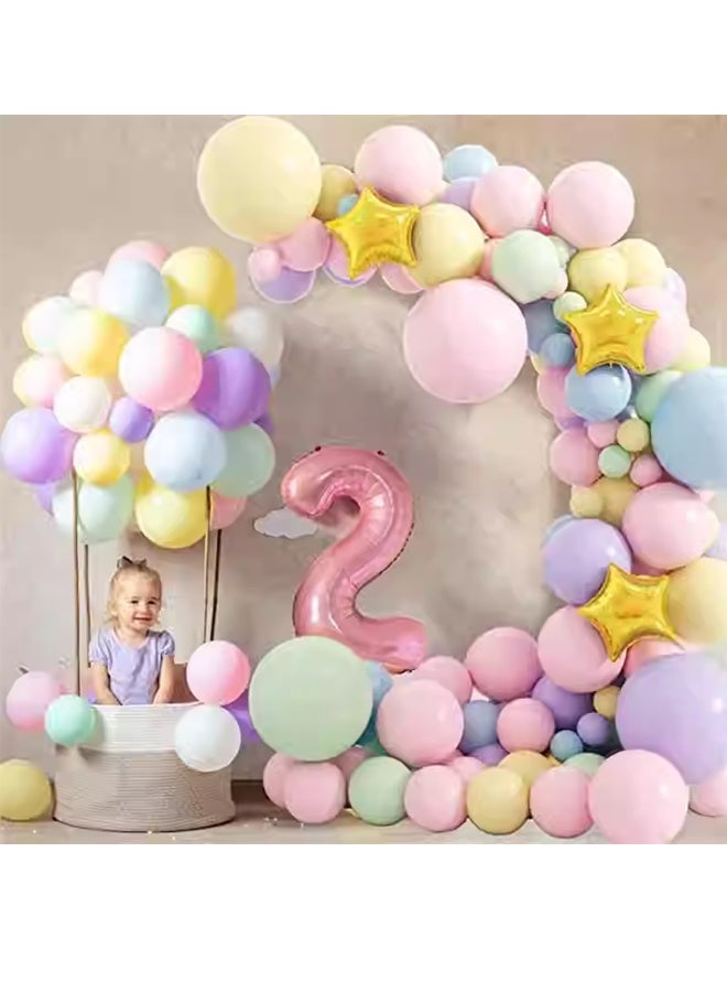 زينة اليوم الوطنيمجموعة بالونات، 143 بالونة بألوان متنوعة، بالونات لاتكس قوس قزح، بالونات حفلات بألوان زاهية، مجموعة إكليل بالونات بمقاسات مختلفة 5/10/12/18 بوصة، لحفلات الزفاف وحفلات استقبال المولود وحفلات أعياد الميلاد (145 قطعة) - view 3