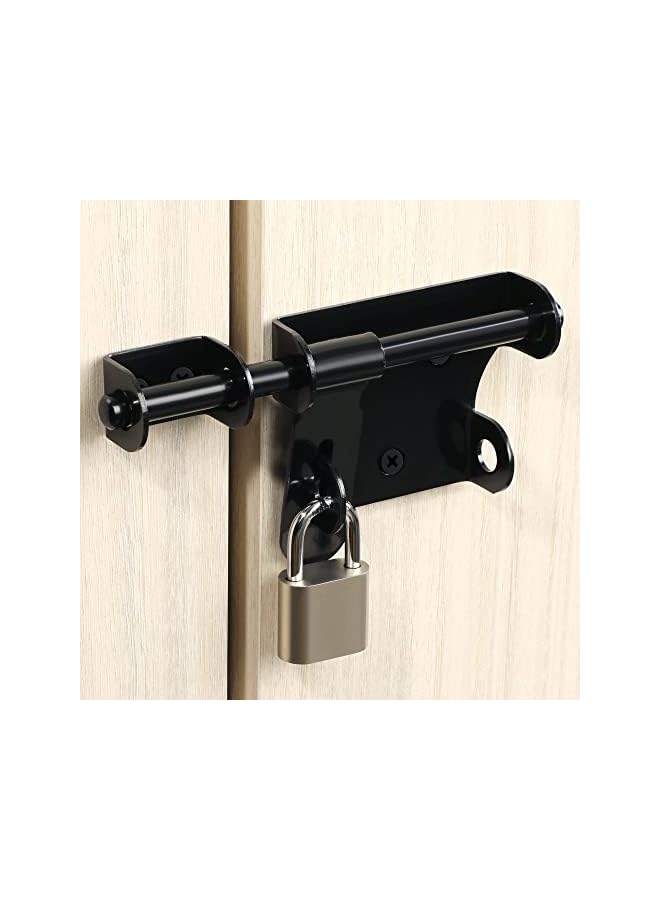 promass 6 Inch Heavy Duty Slide Gate Latch Bolt Safety Door Lock with Padlock Hole, Strong Door Barrel Bolt, Durable Slide Bolt for Increasing Security on Garden Gates Shed Doors - Image 2