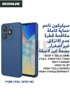 RICOONLINE ITEL A70 4G Case, Silicone Protective Phone Case for ITEL A70 4G, Slim Thin Full Body Protect Soft Shockproof Back Cover for ITEL A70 4G, Blue  - Image 2