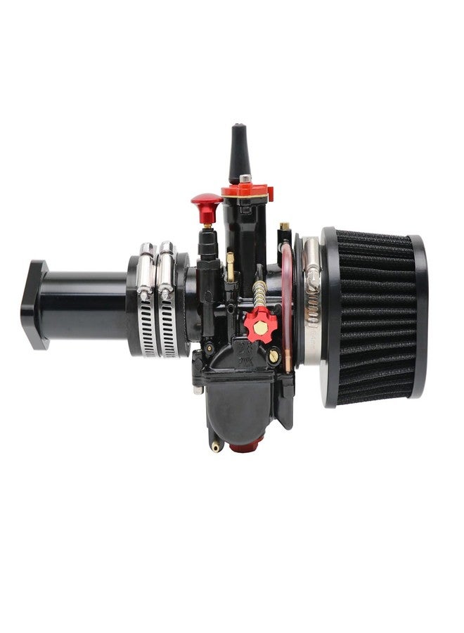 YWLUWEI PWK 21mm Carburetor Kit Universal for 50cc to 100cc 2T 4T Carburetor Air Filter Intake Pipe Manifold Main Jets Idle Jets For Mini Bike Go Kart Parts Racing (black, 30mm) - Image 4