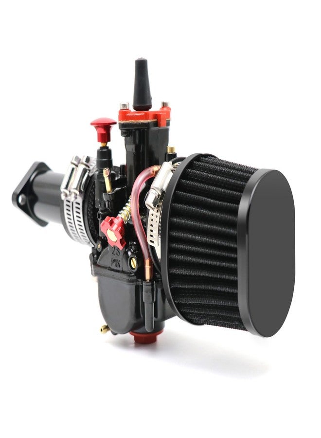 YWLUWEI PWK 21mm Carburetor Kit Universal for 50cc to 100cc 2T 4T Carburetor Air Filter Intake Pipe Manifold Main Jets Idle Jets For Mini Bike Go Kart Parts Racing (black, 30mm) - Image 5