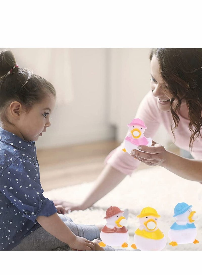 Excefore 4 Pcs Ducks Hand Stress Balls Squeeze to Quack, Fidget Finger Toys Stress Relief Squeezing Ball, Squeeze Glowing Balls Sensory Fidget Stretch Ball Decompression Anxiety Relief Stress Balls - Image 3