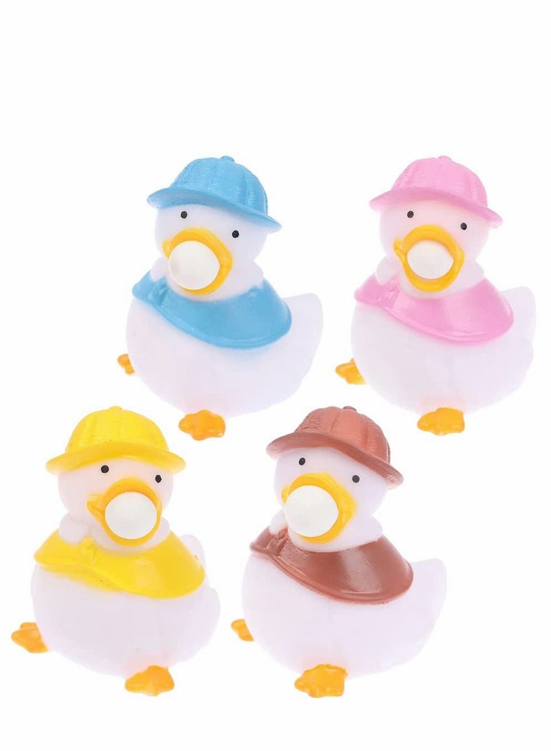 Excefore 4 Pcs Ducks Hand Stress Balls Squeeze to Quack, Fidget Finger Toys Stress Relief Squeezing Ball, Squeeze Glowing Balls Sensory Fidget Stretch Ball Decompression Anxiety Relief Stress Balls - Image 1