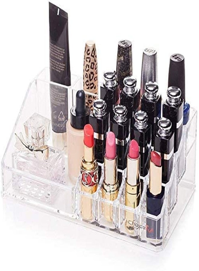 ETONWALL Plastic 16 Compartment Cosmetic Display Cases Makeup Lipstick Storage Organizer Holder Box Case,Transparent (22L x 12.2W x 7.5H) - Image 4