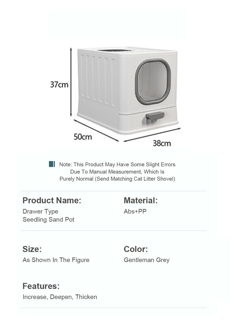 Kidle - Enclosed Cat Litter Pan Cat Cleaning Products Folding Odor Blocking Splash Resistant Cat Litter Pan Litter Scoop Included - Image 1
