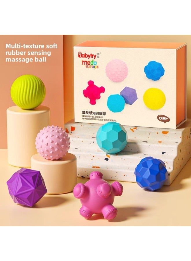 إسكدنيا كرة لمس للأطفال، تدليك الإدراك اللمسي، كرة الإمساك باليد، كرة تدريب الطفل، اللون: صندوق هدايا، مجموعة من 6 قطع من كرات اللمس والقرصة - Image 2