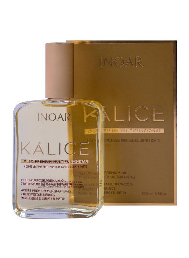 INOAR - Kalice Multifunctional Oil, 7 Essential Oils, Oil for Hair, Face, Body, Vitamin E, Argan Oil, Moisturizing, Nourishing, Vegan Hair Product, Cruelty Free Haircare for Men and Women (3.38 oz.) - Image 1